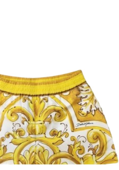 Shorts bambina oro in cotone DOLCE E GABBANA | L55Q29/MAORO